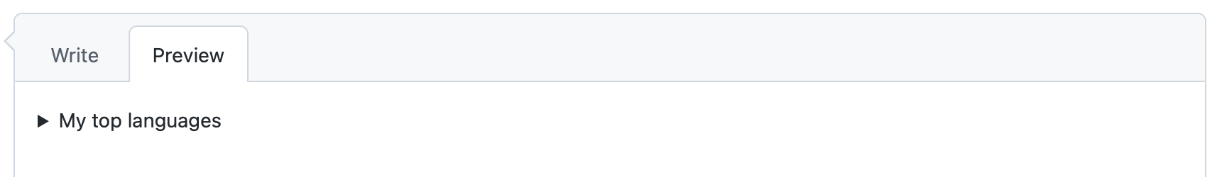 注释的“预览”选项卡的屏幕截图。 “热门语言”这几个字的左侧是一个箭头,指示该部分可以展开。